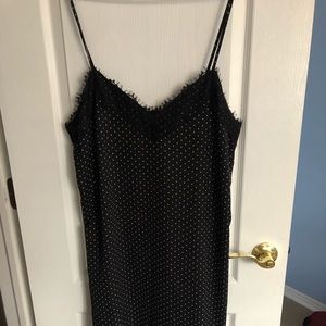 Nasty Gal Polka Dot Trim Midi Dress